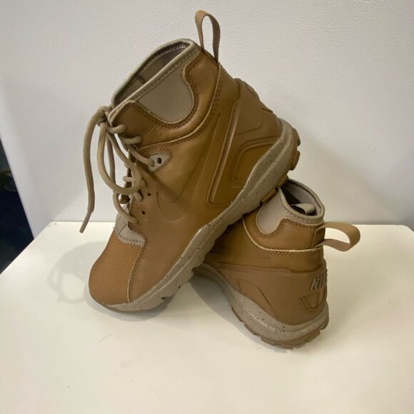 Nike Koth Ultra Mid Top GS Youth Tan Leather Lace Up Boots 859411-201 Size 5 - Picture 15 of 16